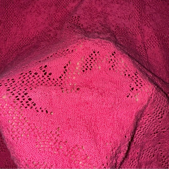 Stradivarius vibrant hot pink open knit sweater - Picture 2 of 4